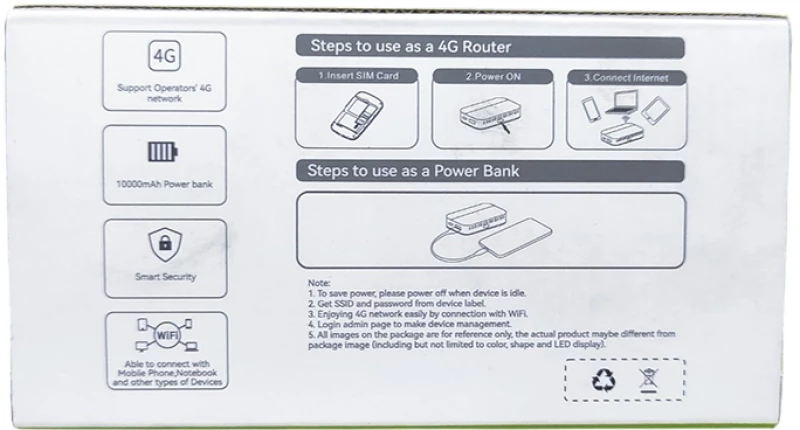 Ασύρματο Mobile 4G WiFi Router Power Bank Pocket PW100 OEM
