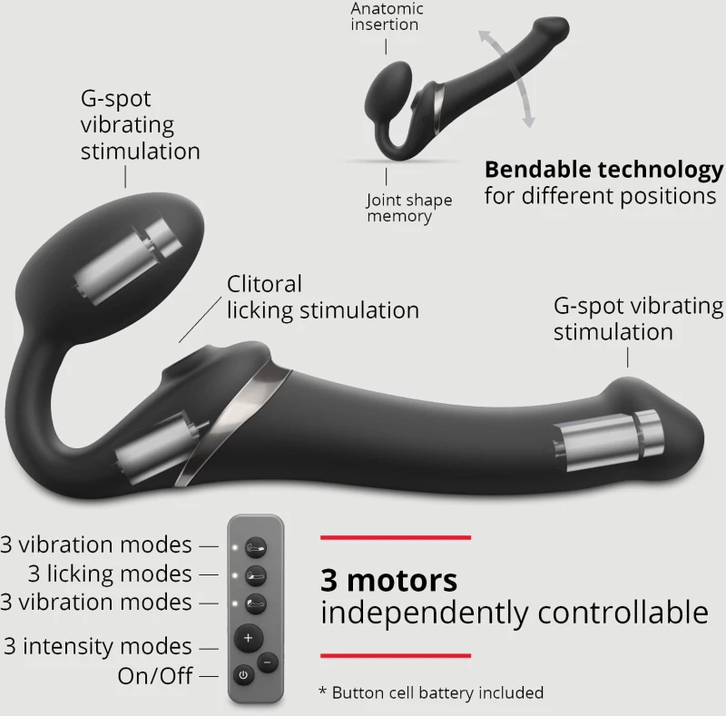 Adjustable Harness Strapon Multi Orgasm m Black