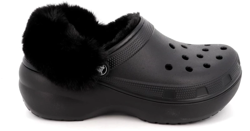 Γυναικείο Σαμπό Crocs Classic Platform Fuzz Lined Cg Χρώματος Μαύρο 212854-001