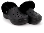 Γυναικείο Σαμπό Crocs Classic Platform Fuzz Lined Cg Χρώματος Μαύρο 212854-001