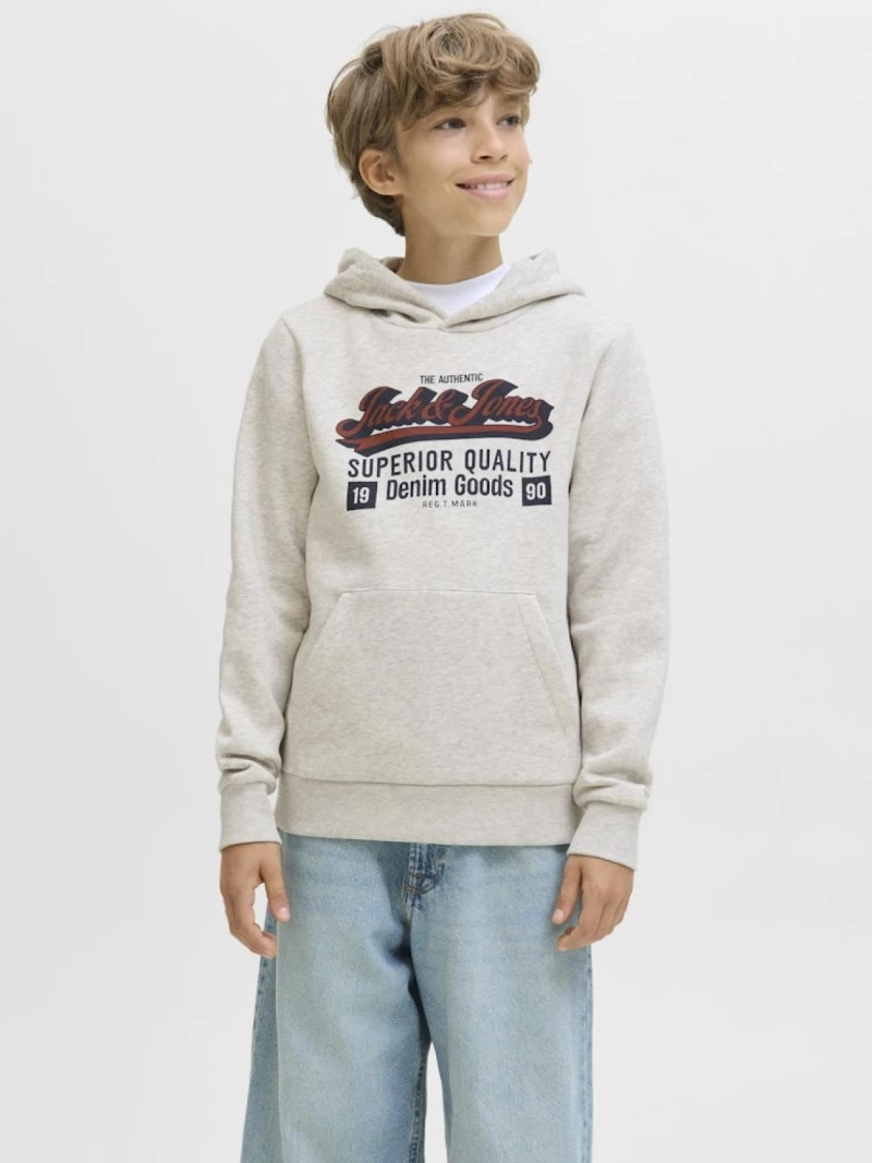 Μπλούζα φούτερ αγόρι "Logo sweat" γκρι μελανζέ