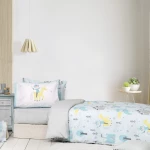 Σεντόνια Παιδικά Lancelot (Σετ 3τμχ) Blue-Yellow Nima Μονό 100% Βαμβάκι