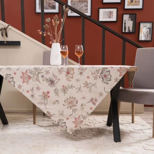 Τραπεζοκαρέ Frias Multi Teoran 135X135cm Βαμβάκι-Πολυέστερ