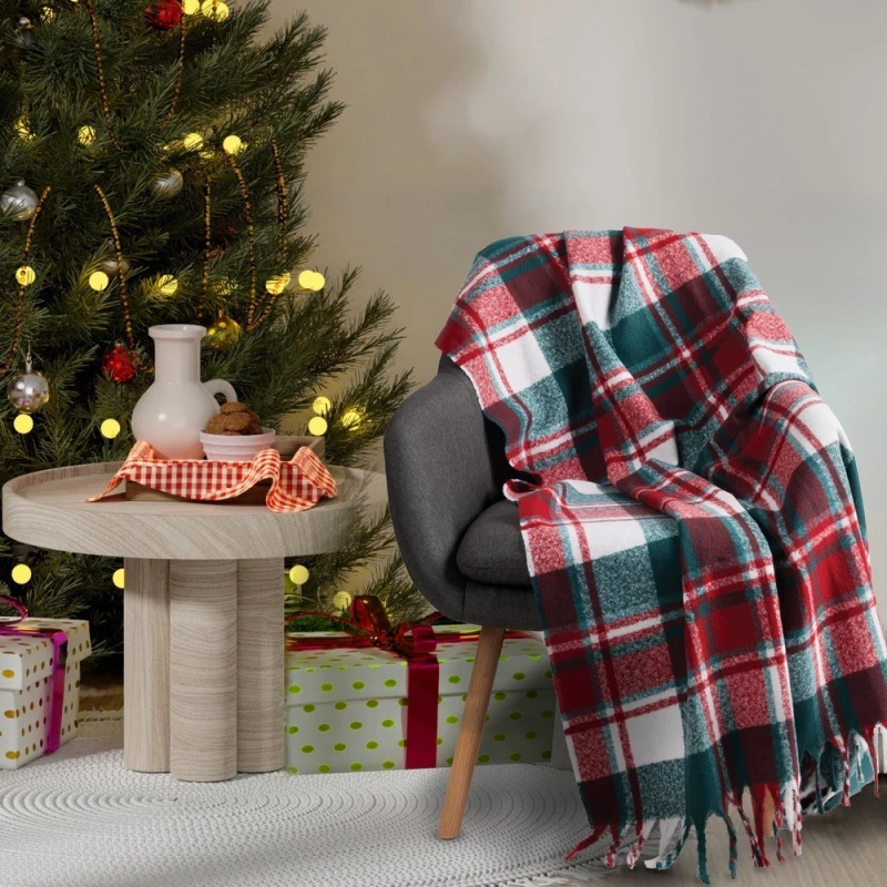 Κουβέρτα Καναπέ 1378 Green-Red Das Home 130X170 Πολυέστερ