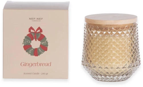 Αρωματικό Κερί Gingerbread 240gr Beige Nef-Nef Homeware