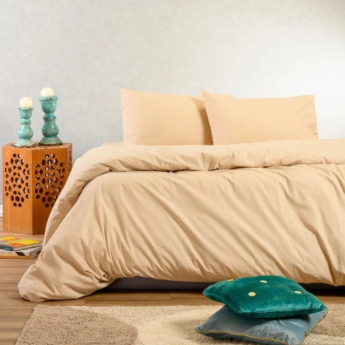 Σεντόνια Φανελένια Owen (Σετ 4τμχ) Beige Melinen King Size 270x260cm 100% Βαμβακερή Φανέλα