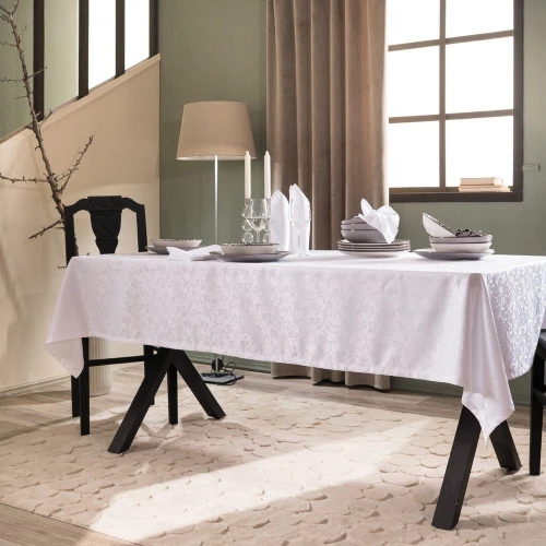 Τραπεζομάντηλο Cholet Με Πετσέτες Φαγητού (Σετ 13τμχ) Off White Teoran 140Χ180 Βαμβάκι-Πολυέστερ