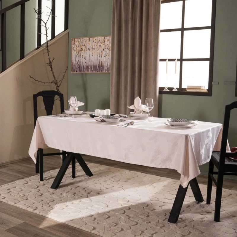 Τραπεζομάντηλο Marselle Ecru Teoran 160X320 Βαμβάκι-Πολυέστερ
