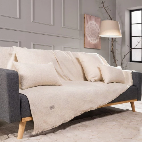 Ριχτάρι Midland 01 Ecru Teoran Πολυθρόνα 180x150cm Βαμβάκι-Πολυέστερ