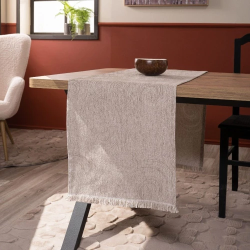 Τραβέρσα Madison 02 Beige Teoran 45X180 Βαμβάκι-Πολυέστερ