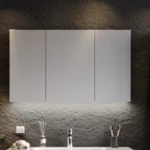Καθρέπτης Μπάνιου Με Ντουλάπι Bella 3MBEL100ANM 100x14x68cm Anthracite Mat Mdf,Γυαλί
