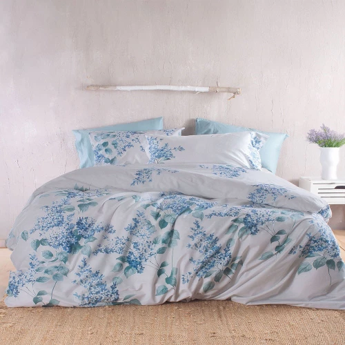 Σεντόνια Eve (Σετ 3τμχ) Blue Ρυθμός Ημίδιπλο 160x260cm 100% Βαμβάκι