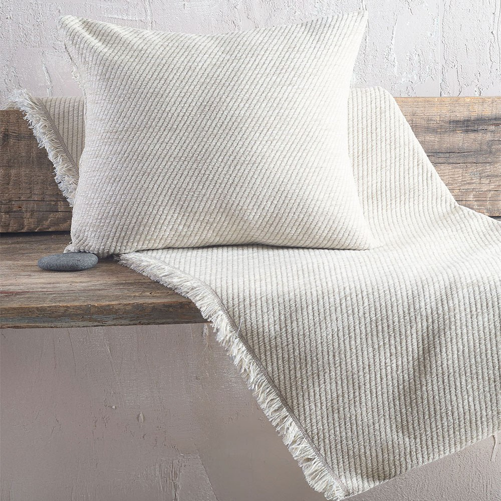 Ριχτάρι Charlie Ecru Ρυθμός Τετραθέσιο 180x330cm Chenille,Βαμβάκι,Polyester