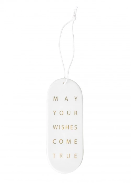 Πορσελάνινο Στολίδι Star Picture May Your Wishes LBTRD0092442 9x3,5cm White-Gold Raeder