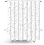 Κουρτίνα Μπάνιου Βικτώρια White Viopros 180Πx180Υ Πολυέστερ