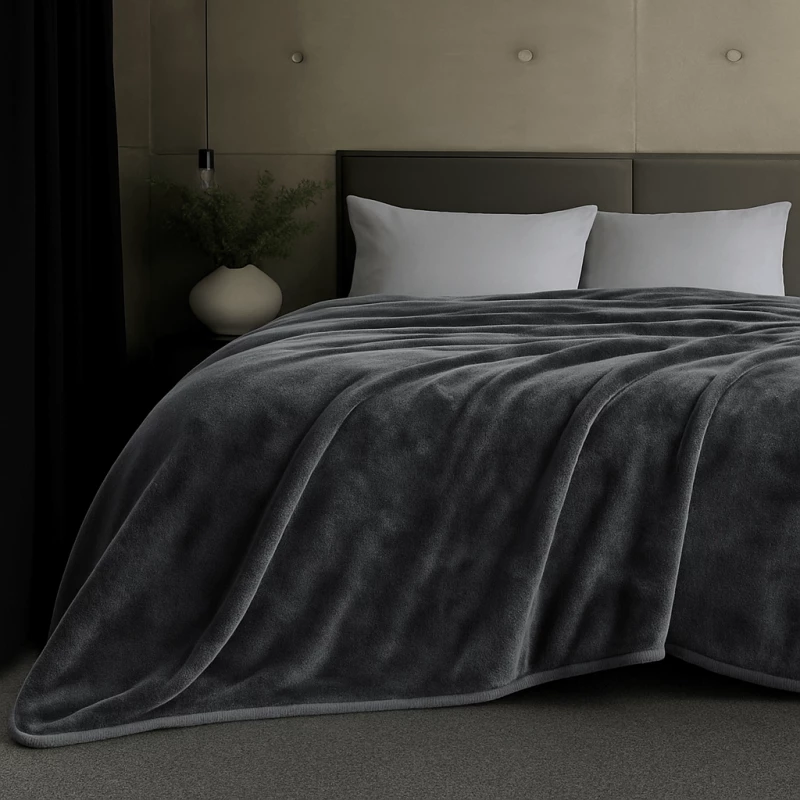 Κουβέρτα Βελουτέ 2834 Grey Astron Υπέρδιπλo 220x240cm Πολυέστερ