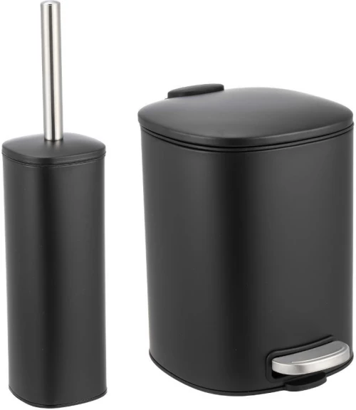 Κάδος Απορριμμάτων DS-911800S Soft Close 5L Με Πιγκάλ (Σετ 2τμχ) Black MRShome Μέταλλο