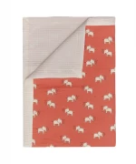 Κουβέρτα Βρεφική YN 25 Elephants Διπλής Όψης Terracotta-White Kentia Αγκαλιάς 65x100cm Μουσελίνα