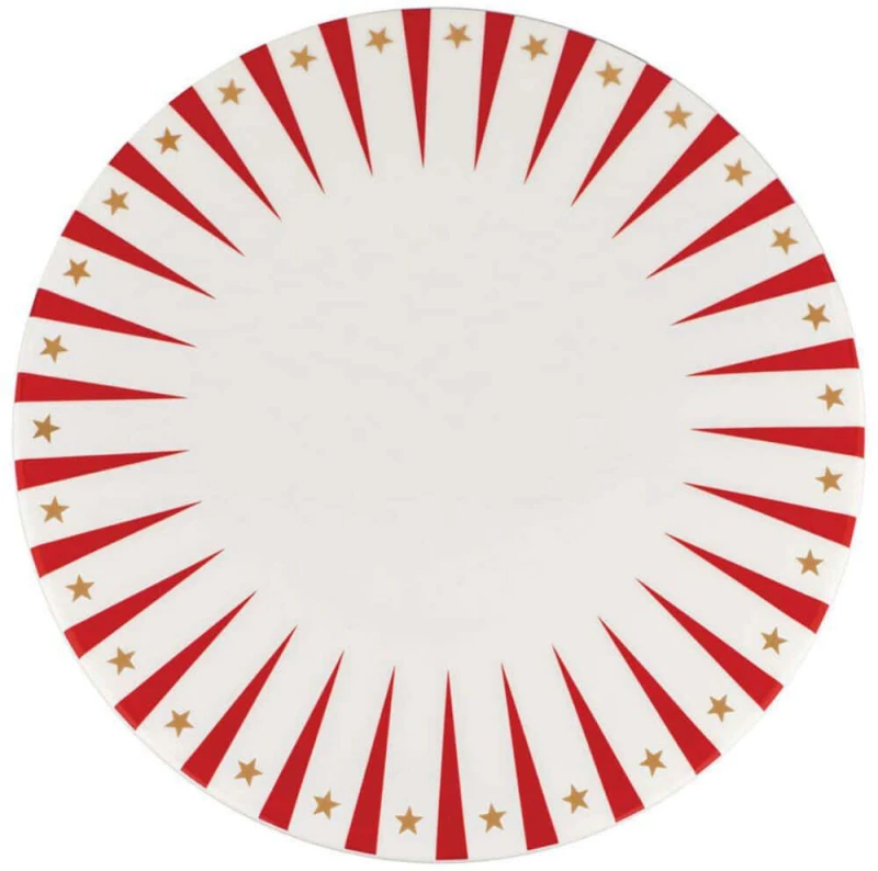 Χριστουγεννιάτικη Πιατέλα Delight NZ06 Φ30x1,5cm White-Red Alessi