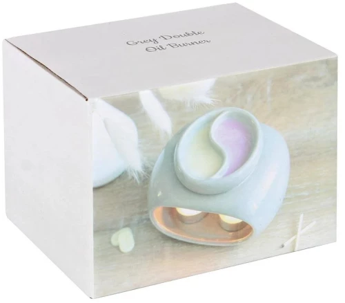 Διπλός Αρωματιστής για Αιθέρια Έλαια & Wax Melt Οβάλ Γκρι 16cm