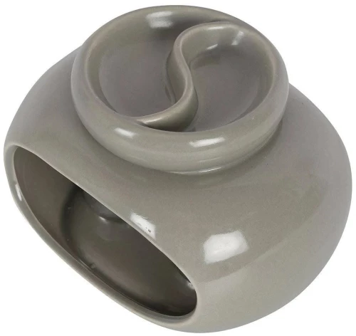 Διπλός Αρωματιστής για Αιθέρια Έλαια & Wax Melt Οβάλ Γκρι 16cm