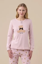 Γυναικεία πυτζάμα Noidinotte - Ρόζ - Print Αρκουδάκια - Cotton