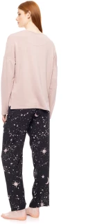 Γυναικεία Πυτζάμα Pink Label - NIGHT SKY print - Dusty Pink - Viscose - Regular Fit