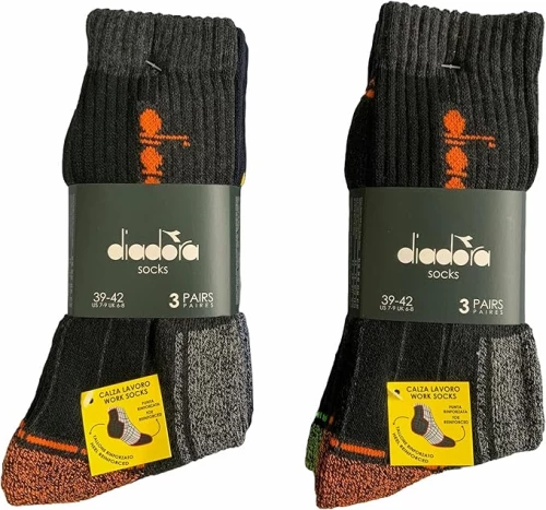 Ανδρικές Κάλτσες Diadora - Μαύρες - Logo - 3 Pack Multicolor - Cotton