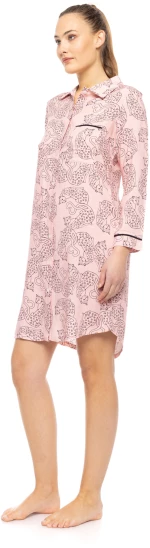 Γυναικείο Νυχτικό Pink Label - Σεμιζιέ - Ροζ Leopard - Regular Fit - Cotton