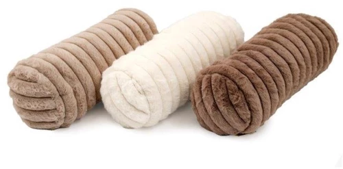 Μαξιλάρι κυλινδρικό γούνινο 3χρώματα 15x40cm