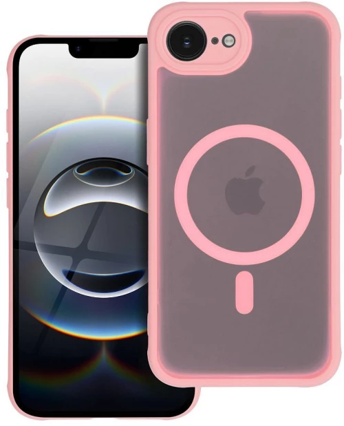 Full Matte Mag Cover Case Compatible With Magsafe For Iphone 15 Pro Jasny Różowy