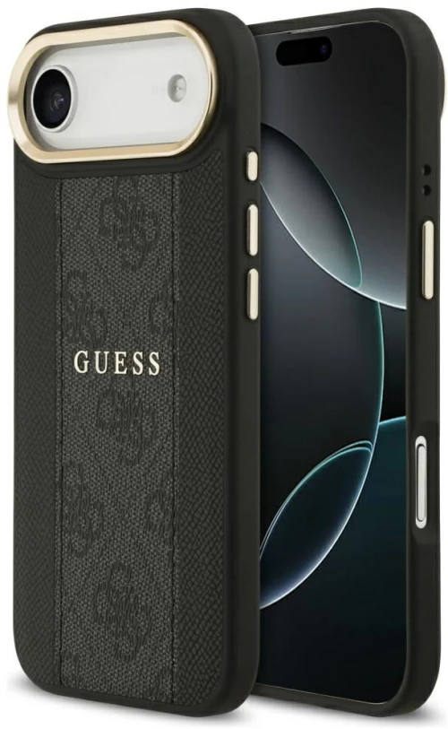 Guess Case For Iphone 17 Air Compatible With Magsafe Guhmp17Mpg4Semck (Pu W/ 4G Stripe) Black