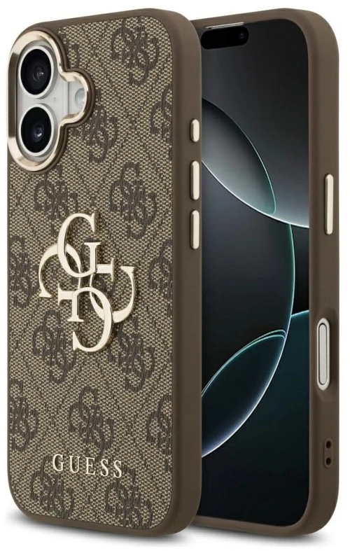Guess Case For Iphone 17 Guhcp17S4Gmgcbr (Pu W/ Big 4G Classic Logo) Gold Brown