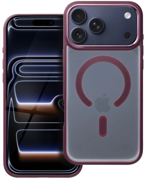 Matte Mag Cover Case Compatible With Magsafe For Iphone 17 Pro Max Plum Red