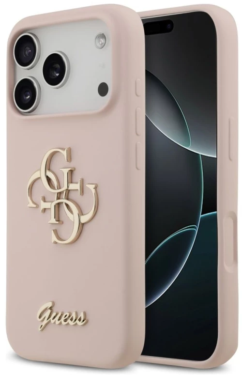 Guess Case For Iphone 17 Pro Guhcp17Lsc4Gsmp (Silicone W/ Big 4G Script) Pink