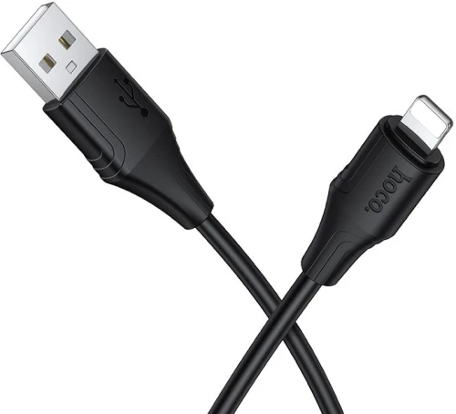 Silicone Cable Usb A To Lightning Hoco 2,4A 1 M X124 Black