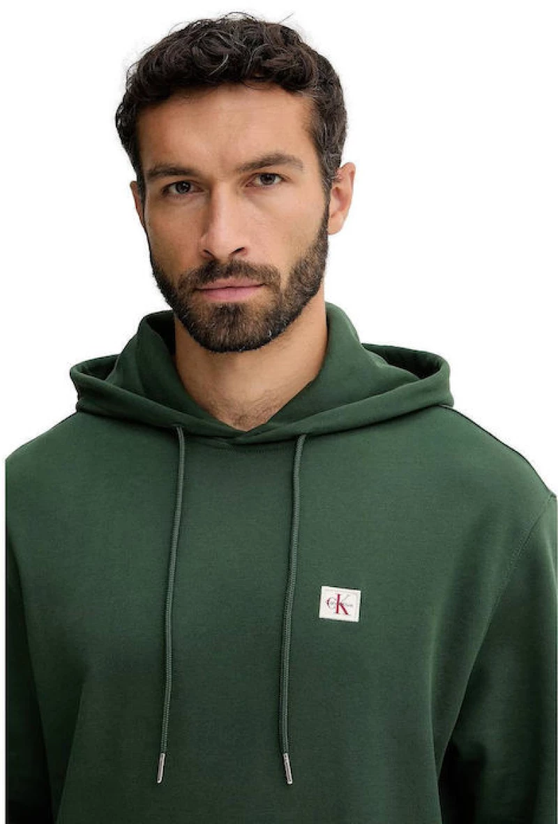 Calvin Klein Jeans ανδρικό βαμβακερό regular φούτερ πράσινο LV04RC274G-LLG