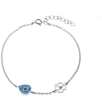 Βραχιόλι Senza από ασήμι 925, μάτι με Opal και τριφύλλι SSR4074SOP