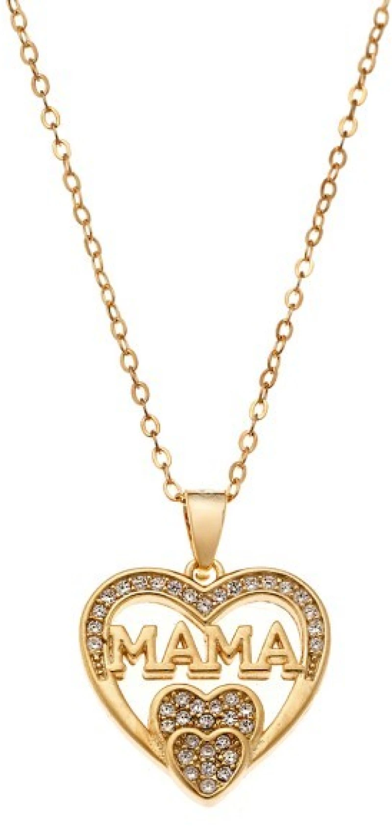 Κολιέ SENZA Gold Plated Ασήμι 925 Καρδιά Mama SSR4445GD