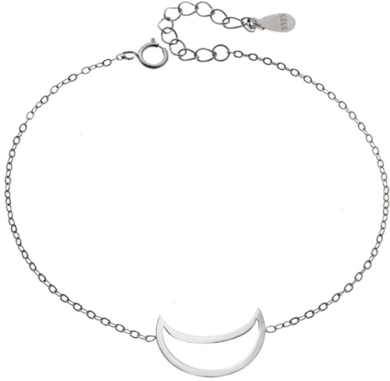 Βραχιόλι SENZA Rhodium Plated Ασήμι 925 Geometric Series Half Moon SSR4369SR