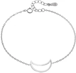 Βραχιόλι SENZA Rhodium Plated Ασήμι 925 Geometric Series Half Moon SSR4369SR
