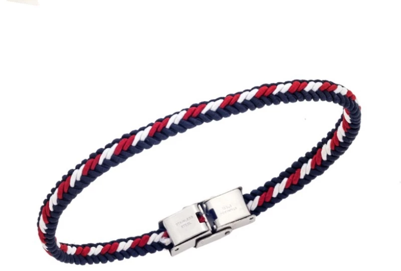Βραχιόλι Senza Men`s Steel Navy Style Cord Strap SSD5611SNRD
