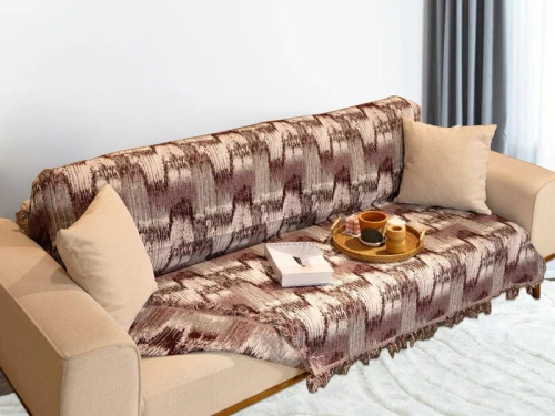 Σετ Ριχτάρια 2θέσιου και 3θέσιου Καναπέ Brown Pattern Γαρύφαλλο 2 ΤΜΧ