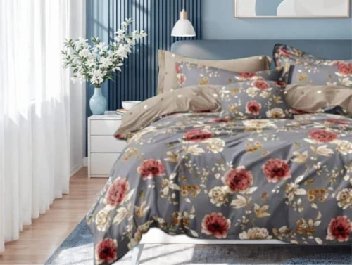 Πάπλωμα Εμπριμέ Flower Microfiber Γαρύφαλλο - 220x240