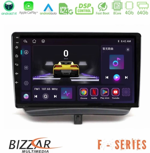 Bizzar f Series 8core Android14 4+64gb  Ford Courier 2015-2023 Navigation Multimedia Tablet 9" με Carplay & Android Auto u-f-Fd1794