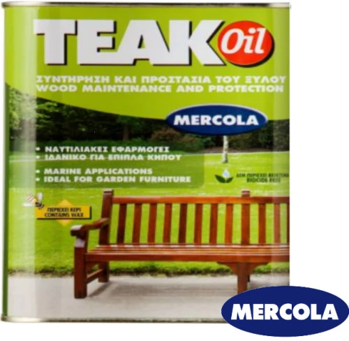 Mercola Teak Oil Συντηρηση και προστασία του Ξύλου με Κερί 500ml 5655 Διαφανες σατινε