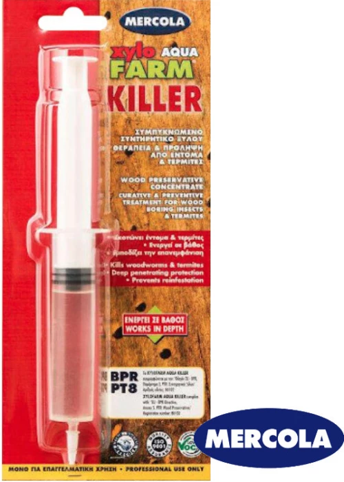 Mercola Xylofarm Aqua Killer 20ml Συμπυκνωμένο δηλητήριο ξύλου για έντομα και τερμιτες 5543 Διαφανες Ματ