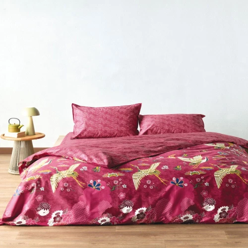 Σεντόνια Saori 17 (Σετ 4τμχ) Bordo Kentia Υπέρδιπλo 240x270cm 100% Βαμβακοσατέν