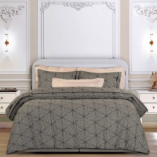 Σεντόνια 2366 (Σετ 4τμχ) Black-Beige Greenwich Polo Club Υπέρδιπλo 240x260cm 100% Βαμβάκι