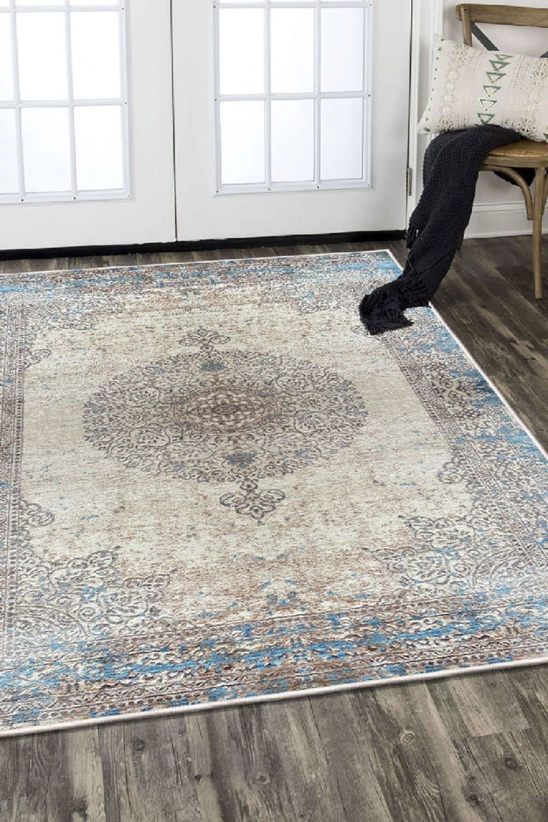 Χαλί Els1828 599HFT1635 Blue-Beige Conceptum Hypnose 80X150cm